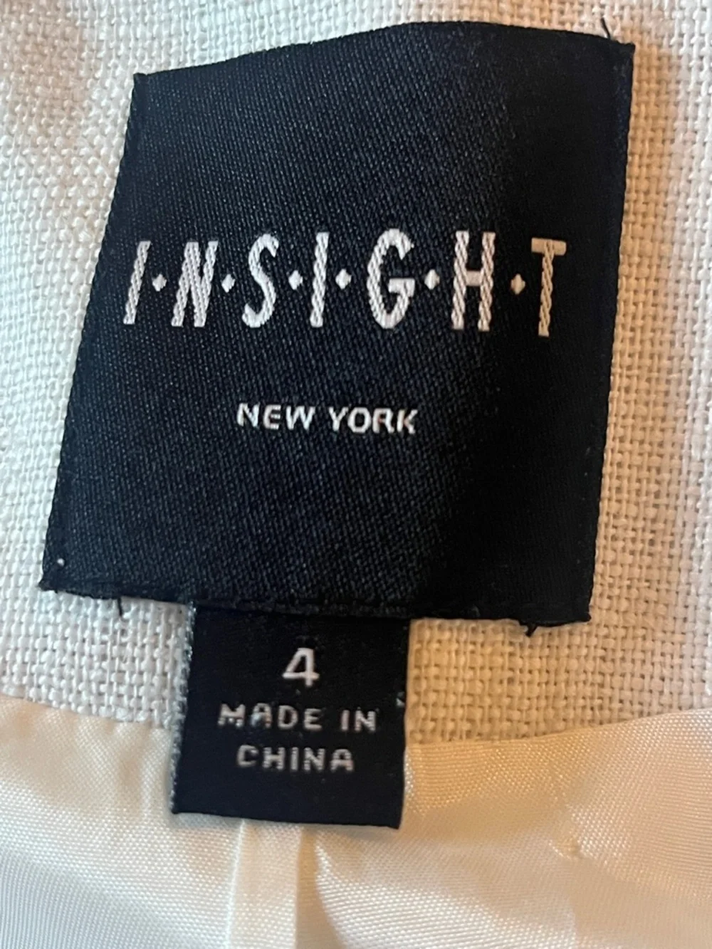 INSIGHT New York Linen Open Trench, Cream, size 4
